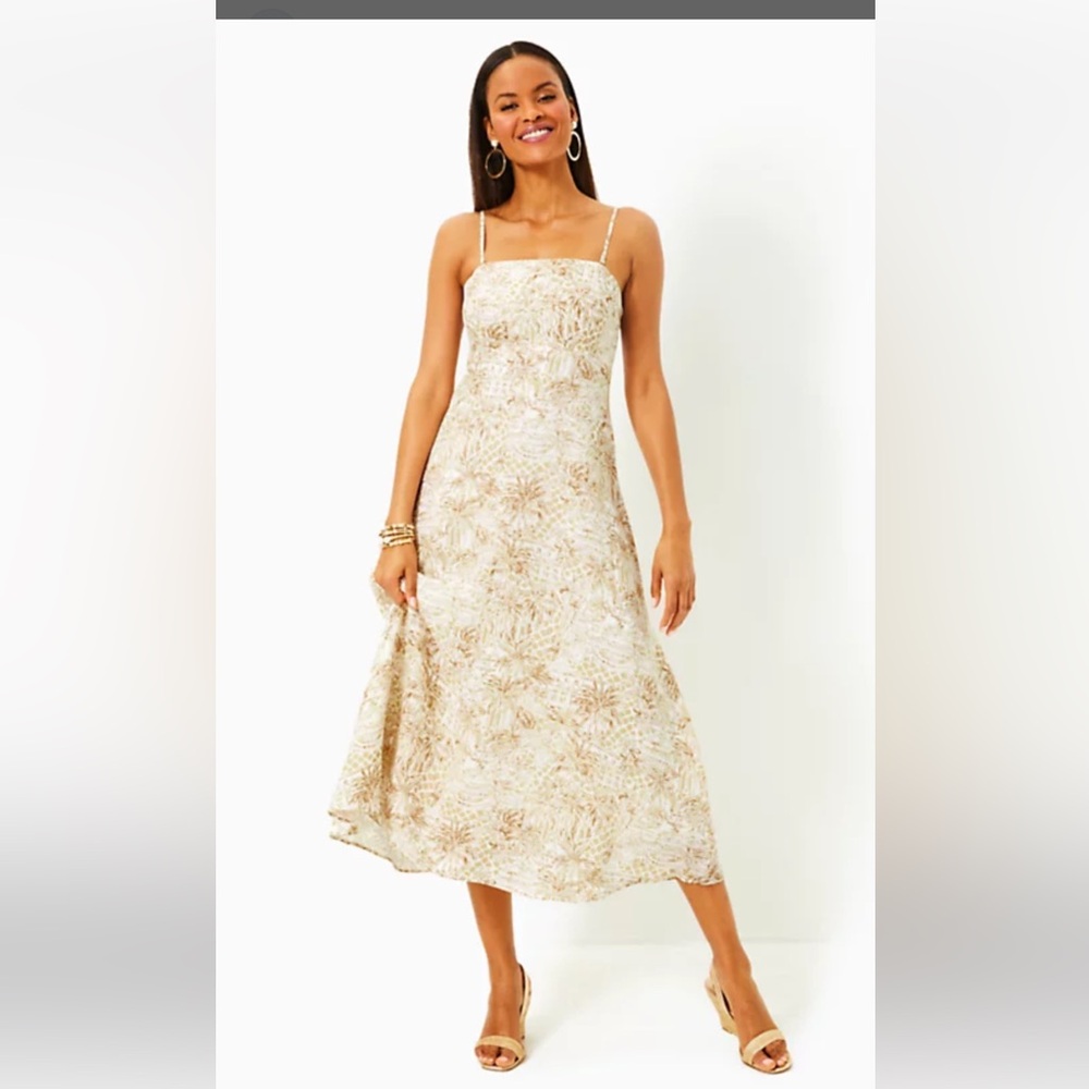 Elegant Cream Floral Maxi Dress